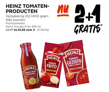 Promoties Heinz tomato frito 1.58 - Heinz - Geldig van 24/04/2024 tot 30/04/2024 bij Jumbo
