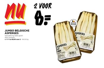 Promotions Jumbo belgische asperges - Produit Maison - Jumbo - Valide de 24/04/2024 à 30/04/2024 chez Jumbo