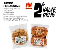 Promoties Jumbo focaccia knoflookboter + mozzarella - Huismerk - Jumbo - Geldig van 24/04/2024 tot 30/04/2024 bij Jumbo