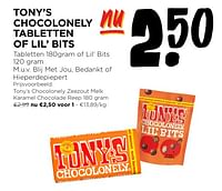 Tony’s chocolonely zeezout melk karamel chocolade reep-Tony