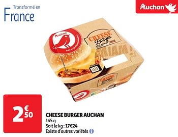 Promoties Cheese burger auchan - Huismerk - Auchan - Geldig van 23/04/2024 tot 29/04/2024 bij Auchan
