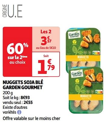 Promotions Nuggets soja blé garden gourmet - Garden Gourmet - Valide de 23/04/2024 à 29/04/2024 chez Auchan Ronq