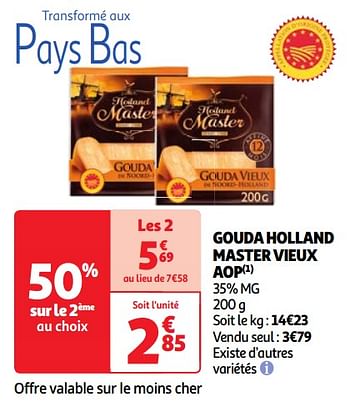 Promotions Gouda holland master vieux aop - Holland Master  - Valide de 23/04/2024 à 29/04/2024 chez Auchan Ronq