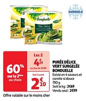 Promoties Purée délice vert surgelée bonduelle - Bonduelle - Geldig van 23/04/2024 tot 29/04/2024 bij Auchan