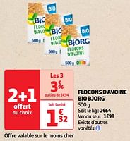 Promoties Flocons d`avoine bio bjorg - Bjorg - Geldig van 23/04/2024 tot 29/04/2024 bij Auchan