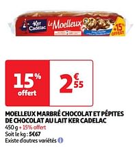 Moelleux marbré chocolat et pépites de chocolat au lait ker cadelac-Ker Cadelac