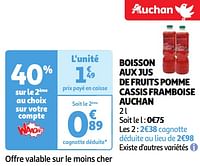 Boisson aux jus de fruits pomme cassis framboise auchan-Huismerk - Auchan