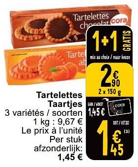 Promoties Tartelettes taartjes - Huismerk - Cora - Geldig van 23/04/2024 tot 29/04/2024 bij Cora