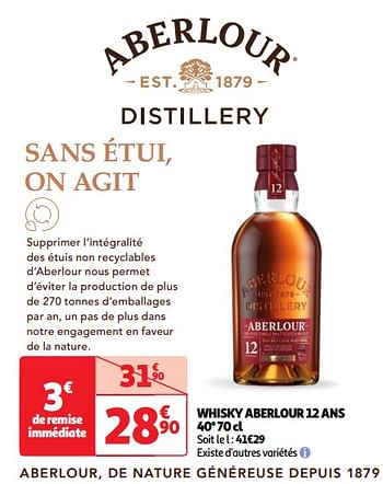 Promoties Whisky aberlour 12 ans - Aberlour - Geldig van 23/04/2024 tot 29/04/2024 bij Auchan