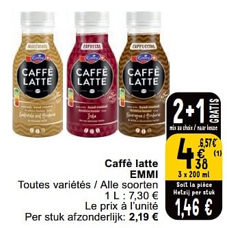 Promotions Caffè latte emmi - Emmi - Valide de 23/04/2024 à 29/04/2024 chez Cora