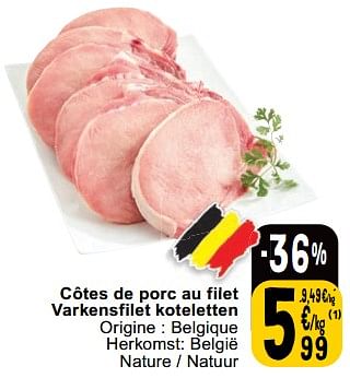Promotions Côtes de porc au filet varkensfilet koteletten - Produit maison - Cora - Valide de 23/04/2024 à 29/04/2024 chez Cora