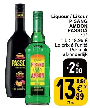 Promoties Liqueur - likeur pisang ambon passoã - Huismerk - Cora - Geldig van 23/04/2024 tot 29/04/2024 bij Cora