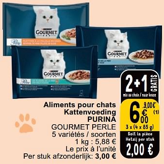 Promotions Aliments pour chats kattenvoeding purina gourmet perle - Purina - Valide de 23/04/2024 à 29/04/2024 chez Cora
