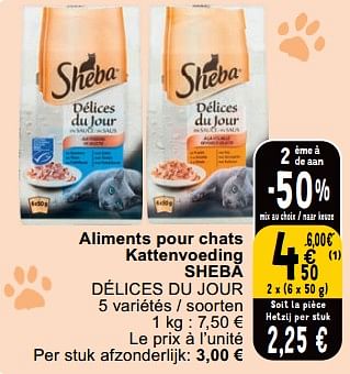 Promotions Aliments pour chats kattenvoeding sheba délices du jour - Sheba - Valide de 23/04/2024 à 29/04/2024 chez Cora
