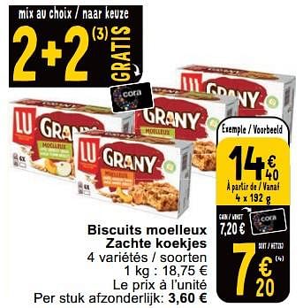 Promotions Biscuits moelleux zachte koekjes - Lu - Valide de 23/04/2024 à 29/04/2024 chez Cora
