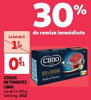 Promotions Coulis de tomates cirio - CIRIO - Valide de 23/04/2024 à 28/04/2024 chez Auchan Ronq