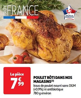 Promotions Poulet rôti dans nos magasins - Produit Maison - Auchan Ronq - Valide de 23/04/2024 à 28/04/2024 chez Auchan Ronq