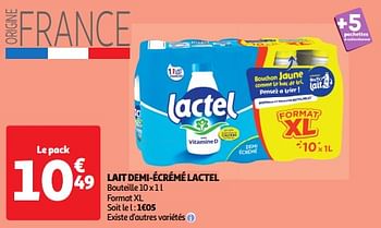 Promotions Lait demi-écrémé lactel - Lactel - Valide de 23/04/2024 à 28/04/2024 chez Auchan Ronq