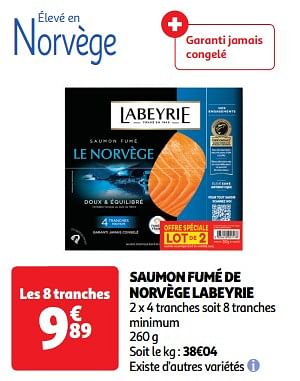 Promotions Saumon fumé de norvège labeyrie - Labeyrie - Valide de 23/04/2024 à 28/04/2024 chez Auchan Ronq