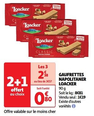 Promotions Gaufrettes napolitaner loacker - Loacker - Valide de 23/04/2024 à 28/04/2024 chez Auchan Ronq
