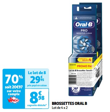 Promotions Brossettes oral b - Oral-B - Valide de 23/04/2024 à 28/04/2024 chez Auchan Ronq