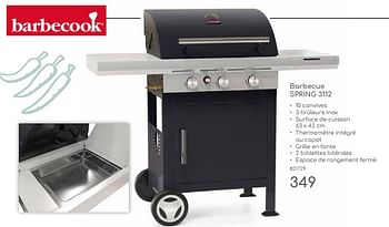 Promotions Barbecook barbecue spring 3112 - Barbecook - Valide de 23/04/2024 à 30/06/2024 chez Mr. Bricolage