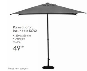 Promotions Parasol droit inclinable soya - Produit maison - Mr. Bricolage - Valide de 23/04/2024 à 30/06/2024 chez Mr. Bricolage