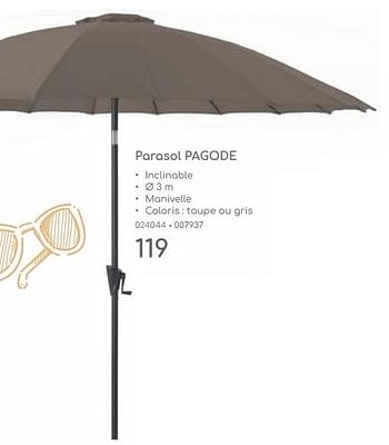Promotions Parasol pagode - Produit maison - Mr. Bricolage - Valide de 23/04/2024 à 30/06/2024 chez Mr. Bricolage