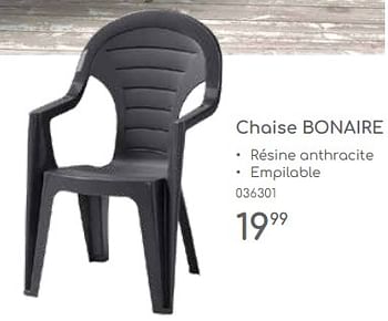 Promotions Chaise bonaire - Produit maison - Mr. Bricolage - Valide de 23/04/2024 à 30/06/2024 chez Mr. Bricolage
