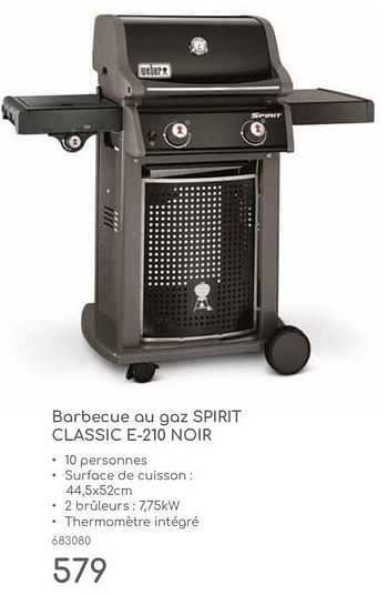 Promoties Weber barbecue au gaz spirit classic e 210 noir - Weber - Geldig van 23/04/2024 tot 30/06/2024 bij Mr. Bricolage