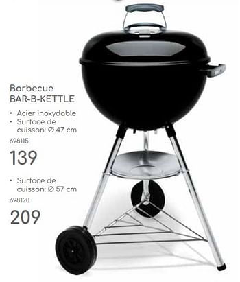 Promoties Weber barbecue bar b kettle - Weber - Geldig van 23/04/2024 tot 30/06/2024 bij Mr. Bricolage