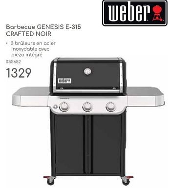 Promotions Weber barbecue genesis e 315 crafted noir - Weber - Valide de 23/04/2024 à 30/06/2024 chez Mr. Bricolage
