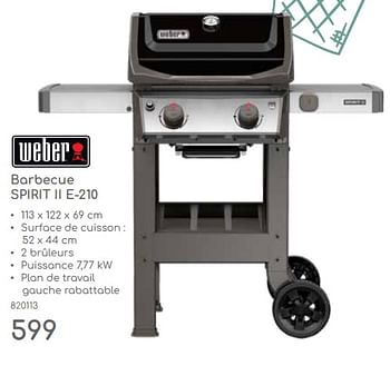Promotions Weber barbecue spirit ii e 210 - Weber - Valide de 23/04/2024 à 30/06/2024 chez Mr. Bricolage
