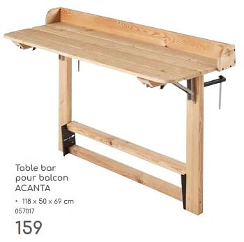 Promoties Table bar pour balcon acanta - Huismerk - Mr. Bricolage - Geldig van 23/04/2024 tot 30/06/2024 bij Mr. Bricolage