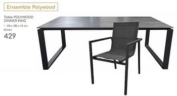 Promotions Table polywood dinner king - Produit maison - Mr. Bricolage - Valide de 23/04/2024 à 30/06/2024 chez Mr. Bricolage