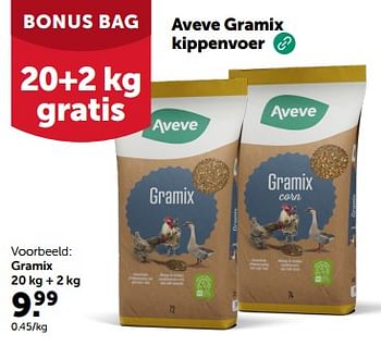 Promoties Aveve gramix kippenvoer gramix - Huismerk - Aveve - Geldig van 24/04/2024 tot 05/05/2024 bij Aveve