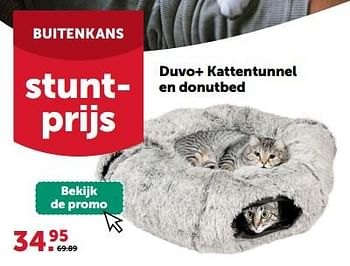 Promoties Duvo+ kattentunnel en donutbed - Duvo - Geldig van 24/04/2024 tot 05/05/2024 bij Aveve