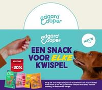 Promoties Een snack voor elke kwispel -20% korting - Edgard & Cooper - Geldig van 24/04/2024 tot 05/05/2024 bij Aveve
