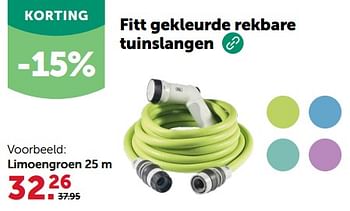 Promotions Fitt gekleurde rekbare tuinslangen limoengroen - Fitt - Valide de 24/04/2024 à 05/05/2024 chez Aveve
