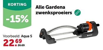 Promotions Gardena zwenksproeiers aqua s - Gardena - Valide de 24/04/2024 à 05/05/2024 chez Aveve
