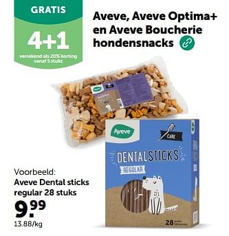 Promotions Hondensnacks aveve dental sticks regular - Produit maison - Aveve - Valide de 24/04/2024 à 05/05/2024 chez Aveve