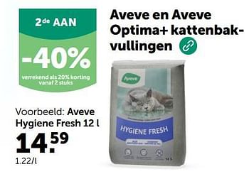 Promotions Kattenbakvullingen aveve hygiene fresh - Produit maison - Aveve - Valide de 24/04/2024 à 05/05/2024 chez Aveve