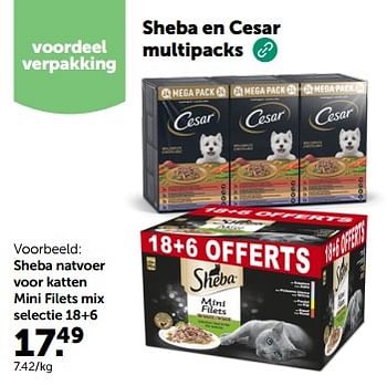 Promoties Sheba natvoer voor katten mini filets mix selectie - Sheba - Geldig van 24/04/2024 tot 05/05/2024 bij Aveve