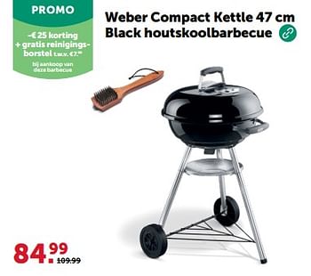 Promotions Weber compact kettle black houtskoolbarbecue - Weber - Valide de 24/04/2024 à 05/05/2024 chez Aveve