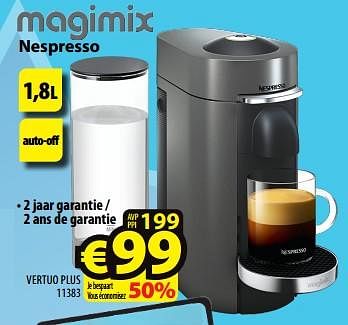 Promoties Magimix nespresso vertuo plus 11383 - Magimix - Geldig van 24/04/2024 tot 01/05/2024 bij ElectroStock