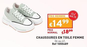 Promoties Chaussures en toile femme - Huismerk - Trafic  - Geldig van 24/04/2024 tot 29/04/2024 bij Trafic
