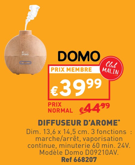 Promotions Diffuseur d’arome domo d09210av - Domo elektro - Valide de 24/04/2024 à 29/04/2024 chez Trafic