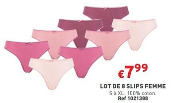Promoties Lot de 8 slips femme - Huismerk - Trafic  - Geldig van 24/04/2024 tot 29/04/2024 bij Trafic