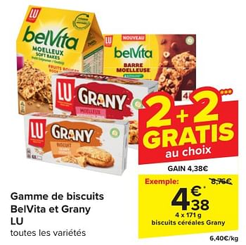 Promoties Biscuits céréales grany - Lu - Geldig van 24/04/2024 tot 06/05/2024 bij Carrefour