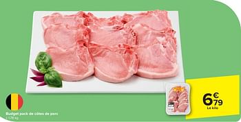 Promoties Budget pack de côtes de porc - Huismerk - Carrefour  - Geldig van 24/04/2024 tot 06/05/2024 bij Carrefour